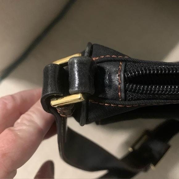 Maxx New York Handbag Medium Black Fabric/Leather Strap Trim Gold Hardware - Picture 15 of 16